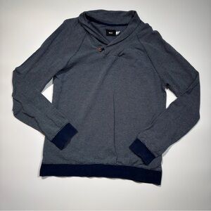BDG Men’s Navy and White Long Sleeve Pullover Sweater Size Large‎
